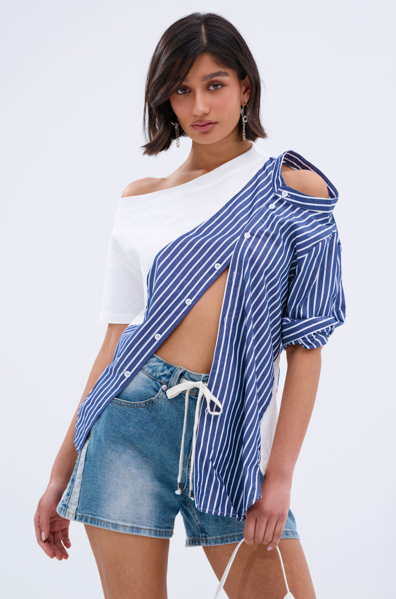 MIXED UP TSHIRT BLOUSE