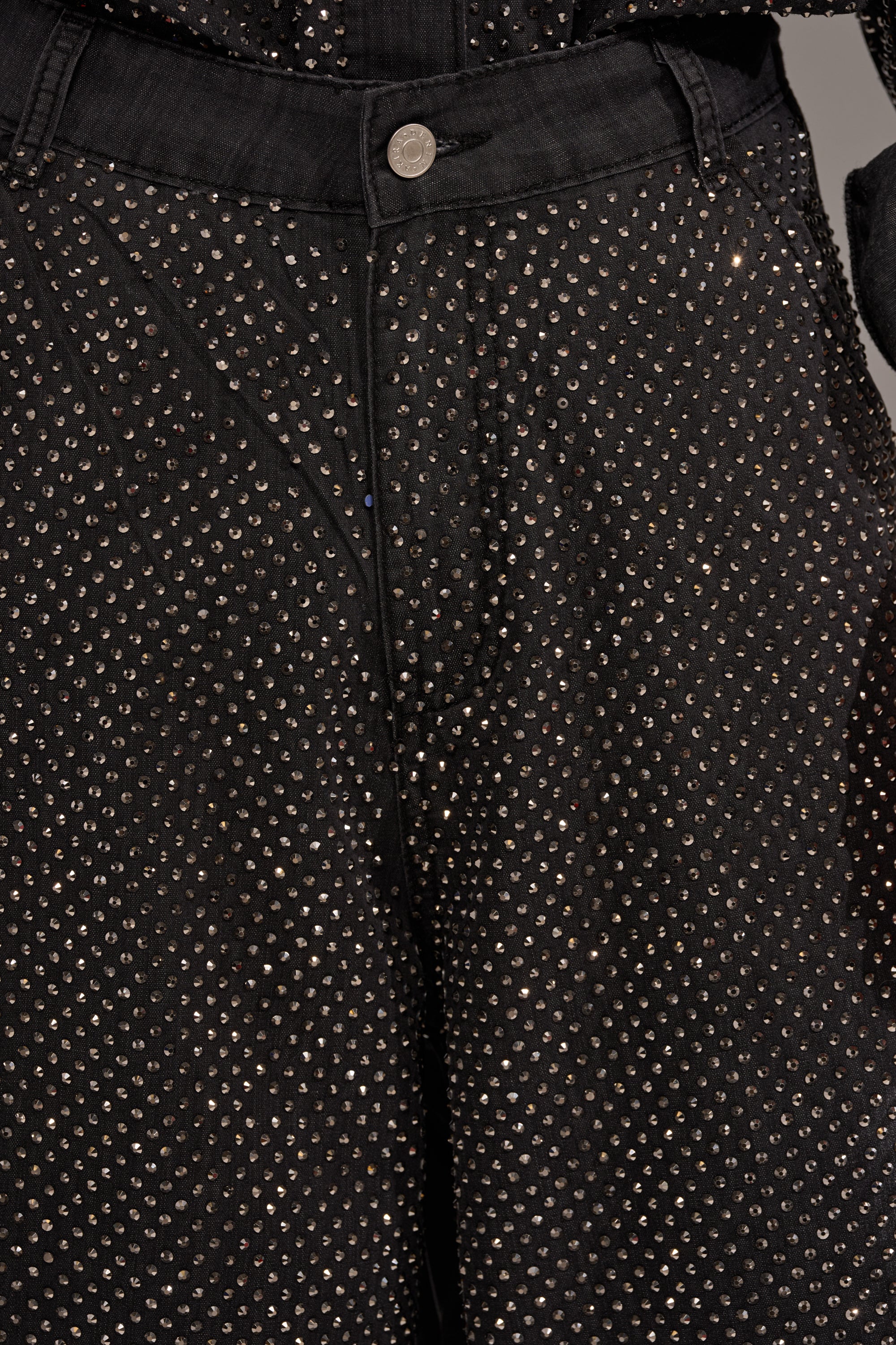 BLING BLING DENIM RELAXED PANT IN BLACK