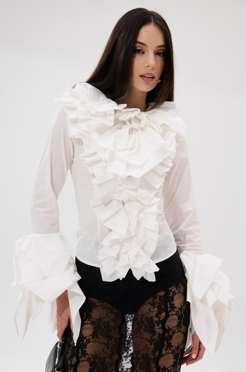 OVER THE TOP RUFFLE BLOUSE
