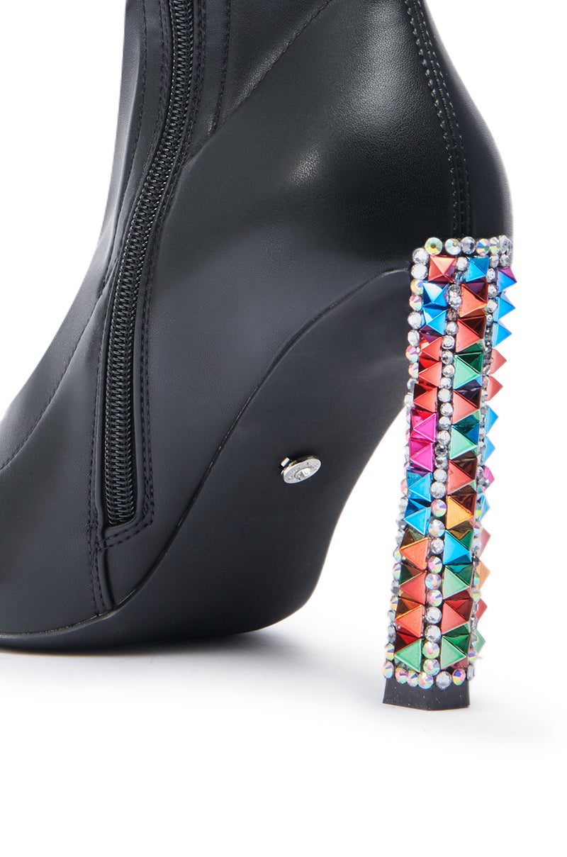 AZALEA WANG GRYFFON BLACK STILETTO BOOTIE