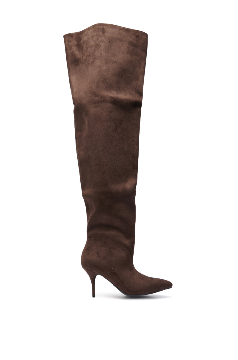 AZALEA WANG HALINA CHOCOLATE THIGH HIGH BOOT