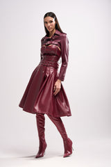 HARLEY LUXE ULTRA CROP MOTO IN BURGUNDY