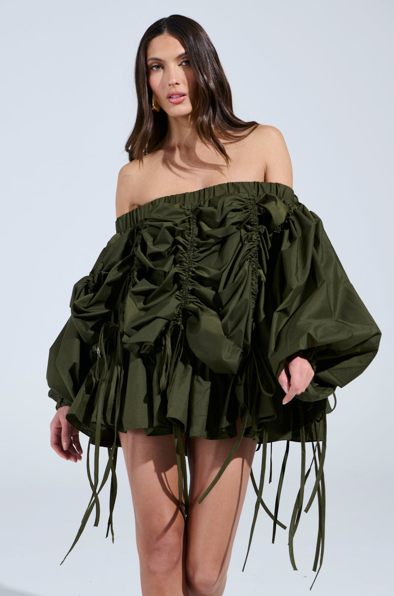 FREE AS CAN BE MINI DRESS IN OLIVE