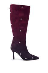 AZALEA WANG IMOGINE PURPLE OMBRE FOLDED DETAIL STILETTO BOOT