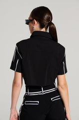 BLANK SPACE BUTTON DOWN CROP SHIRT