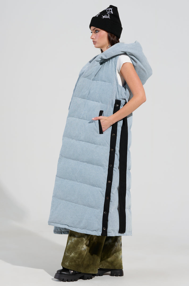 FALLON TEARAWAY VEST IN DENIM