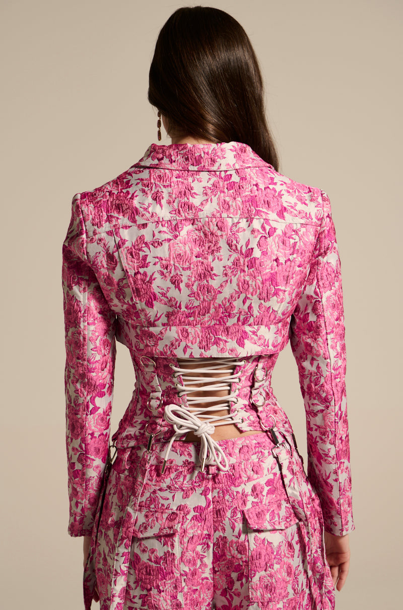 MILEY JACQUARD CROPPED MOTO