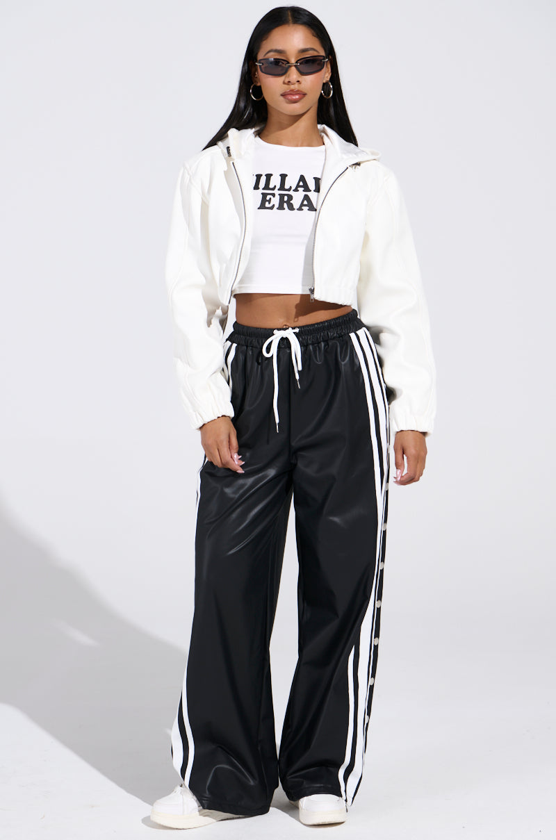 DEX HOODED BOMBER IN WHITE