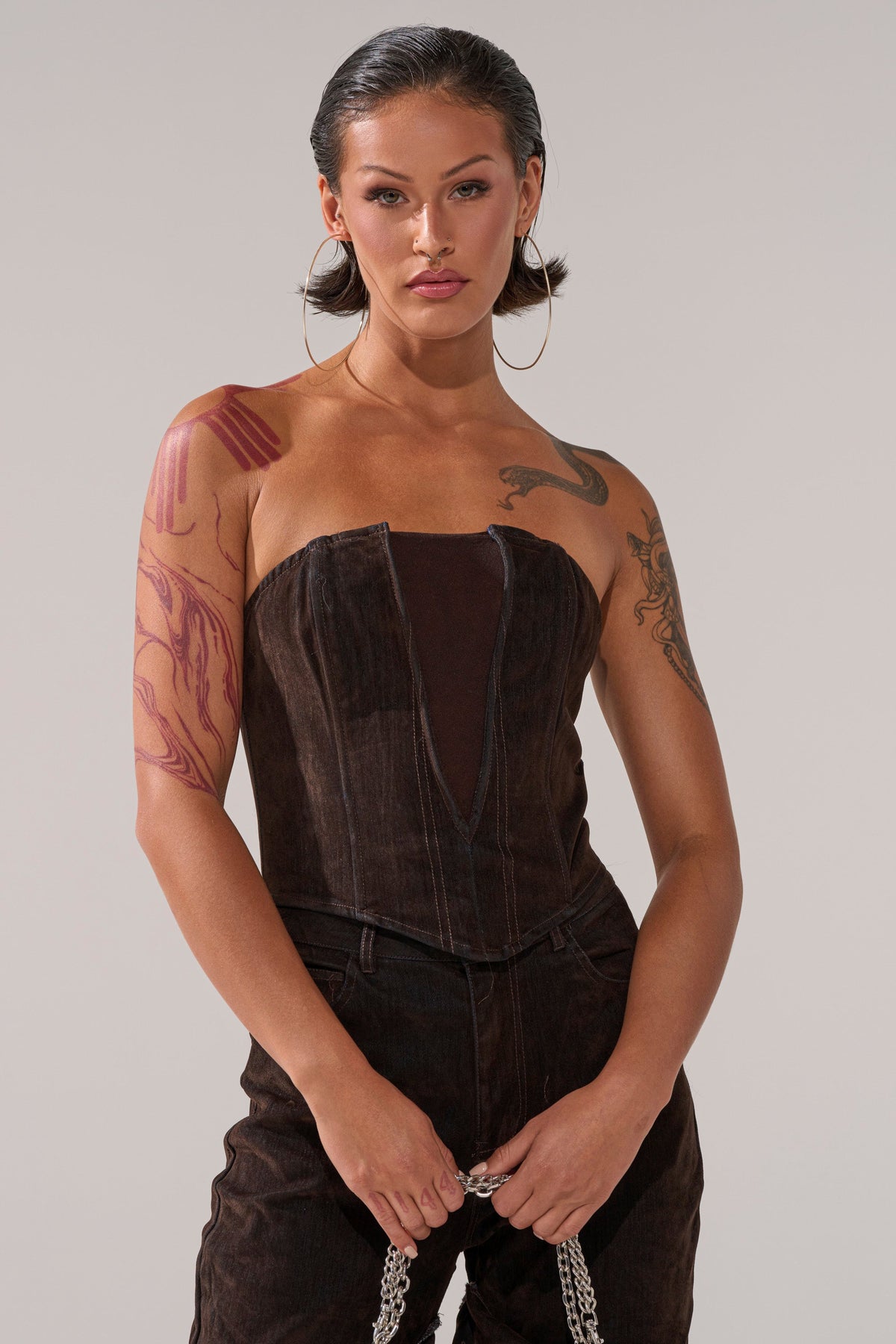 OH BABY VELVET DENIM CORSET