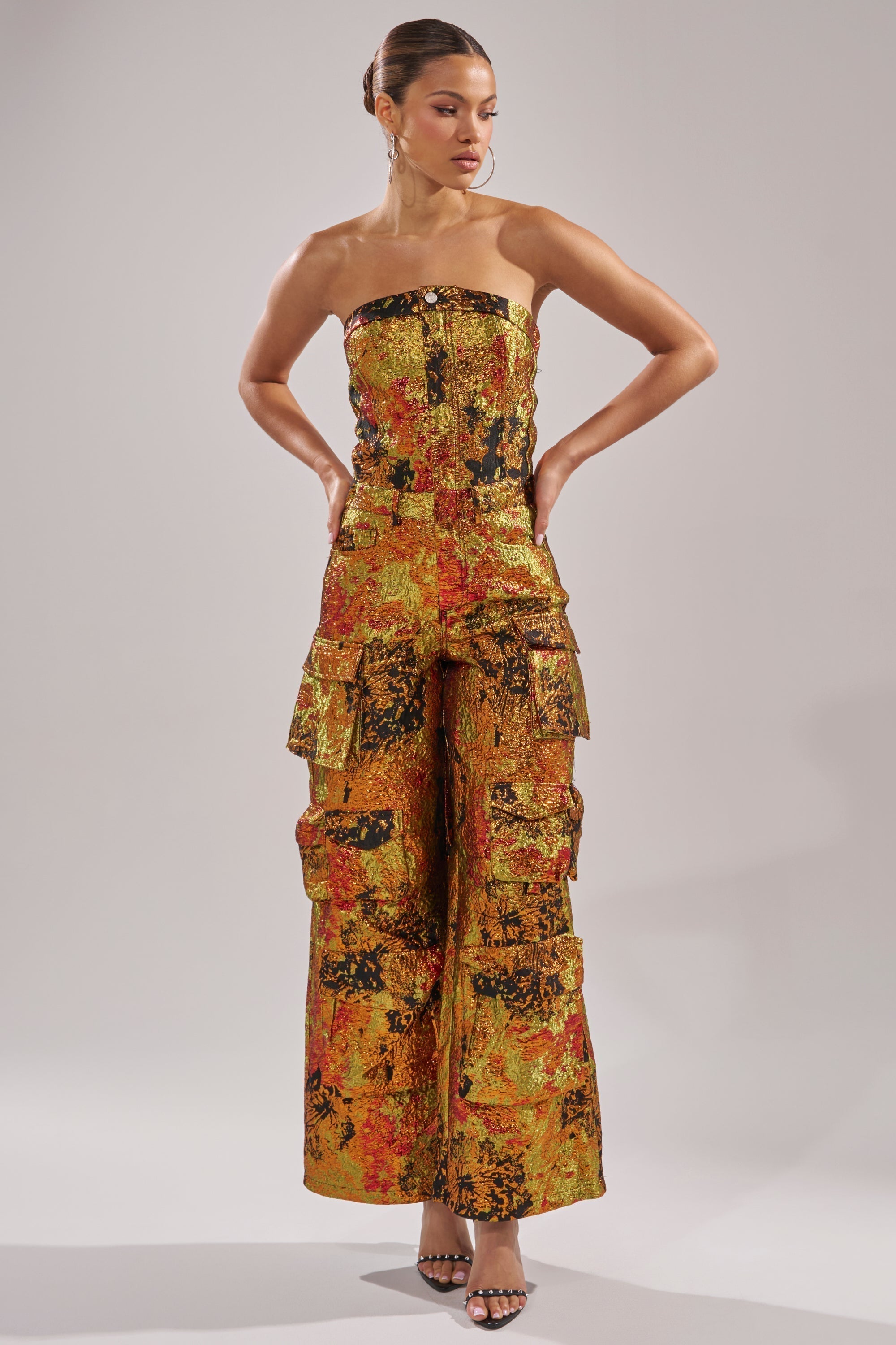 NIKKI BROCADE JUMPSUIT