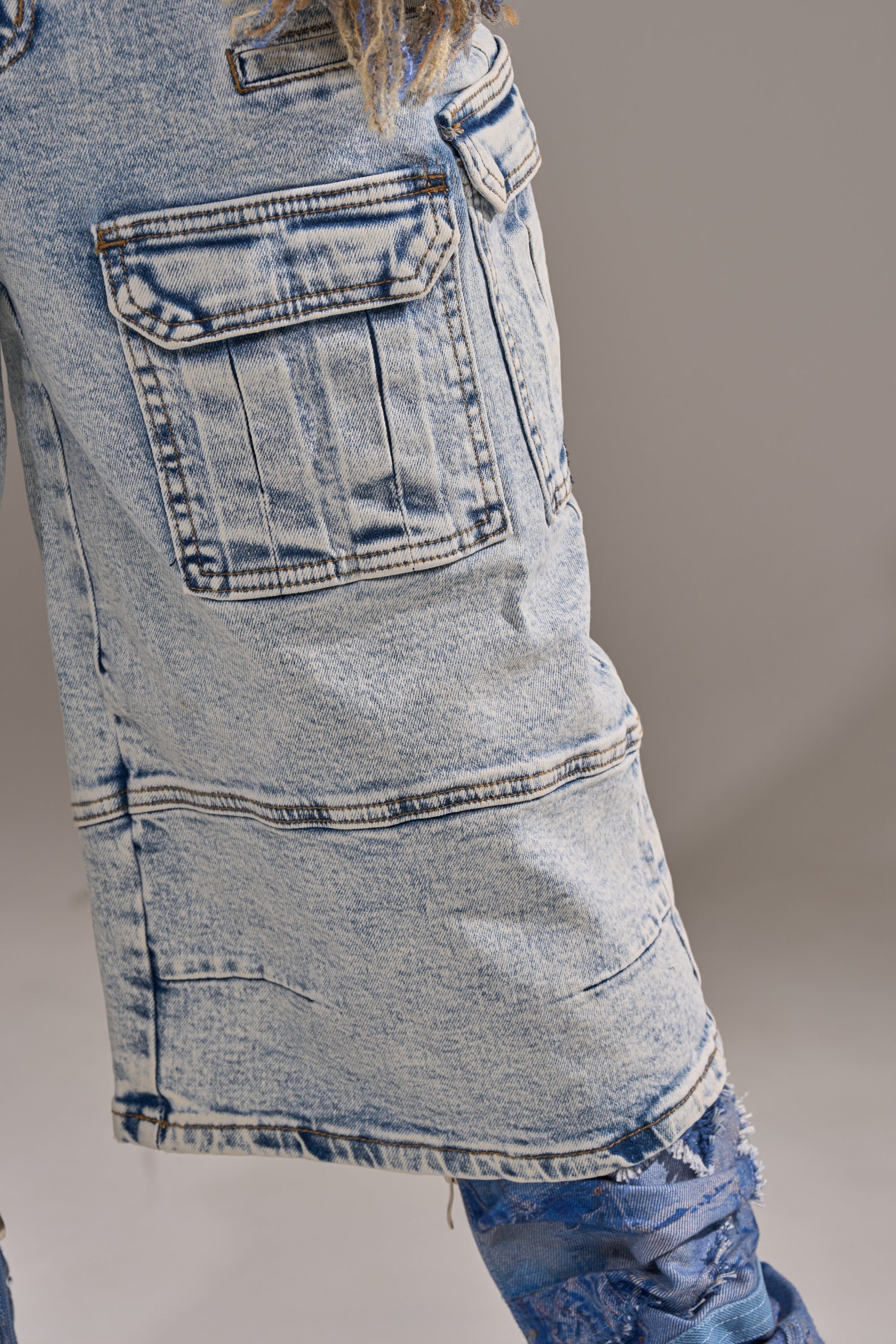 FORGET ME NOT DENIM CARGO BERMUDA SHORT