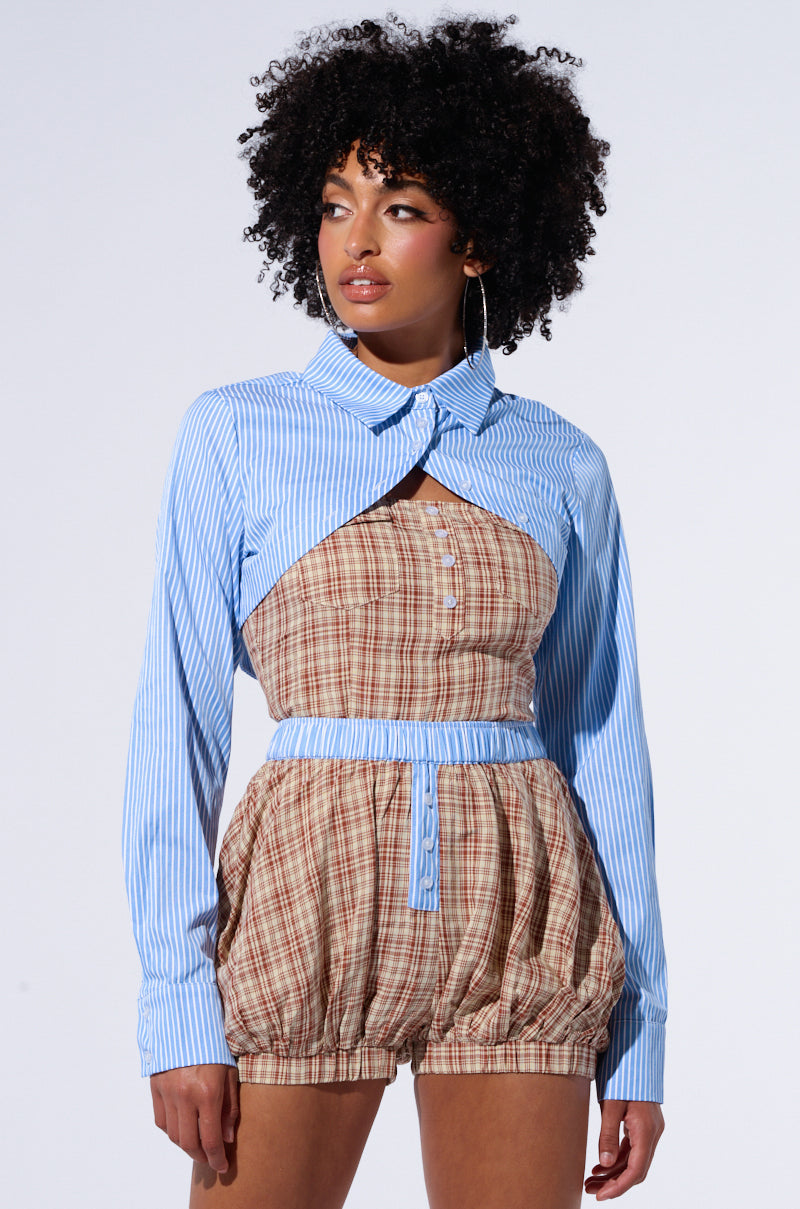 REAL LOVE PLAID TOP