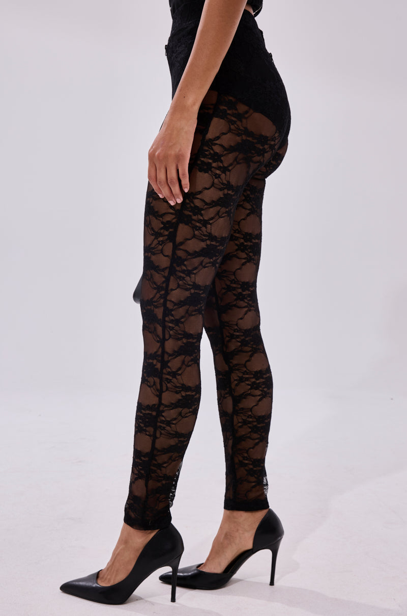 FEEL FREE TO UNZIP ME LACE LEGGING