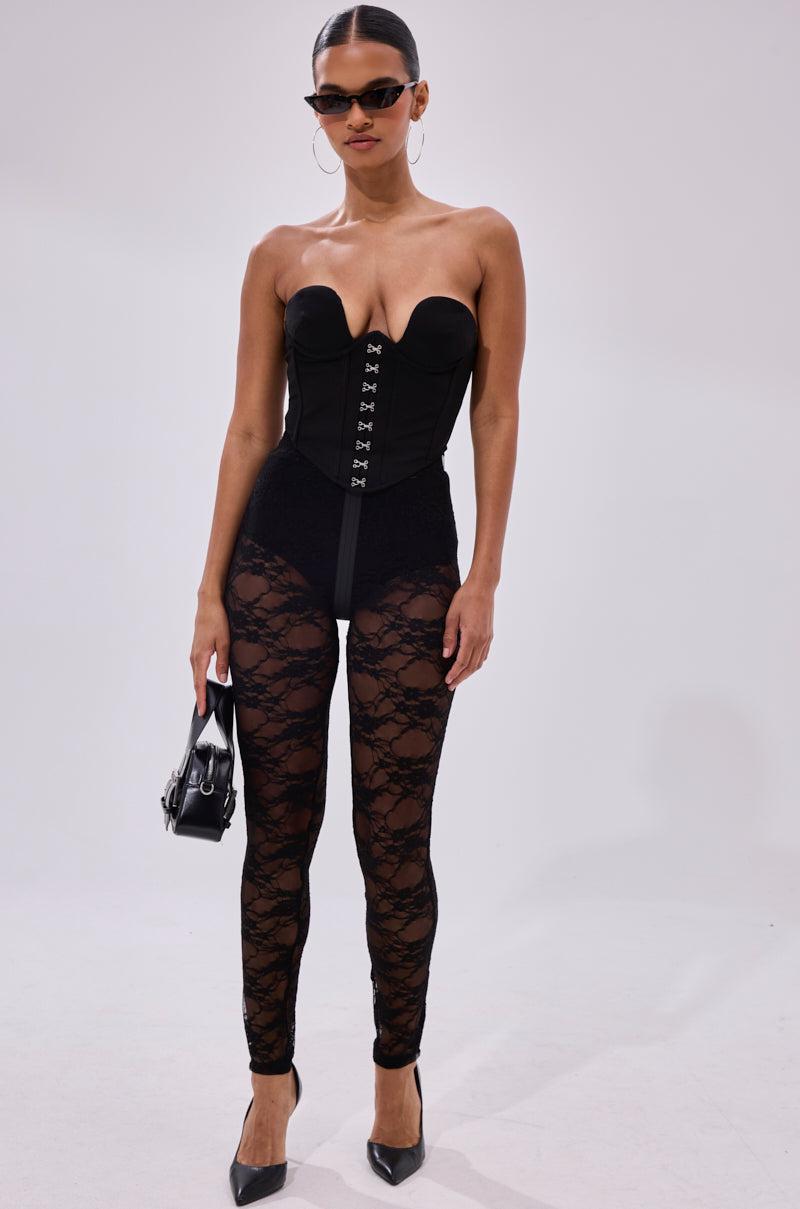 FEEL FREE TO UNZIP ME LACE LEGGING