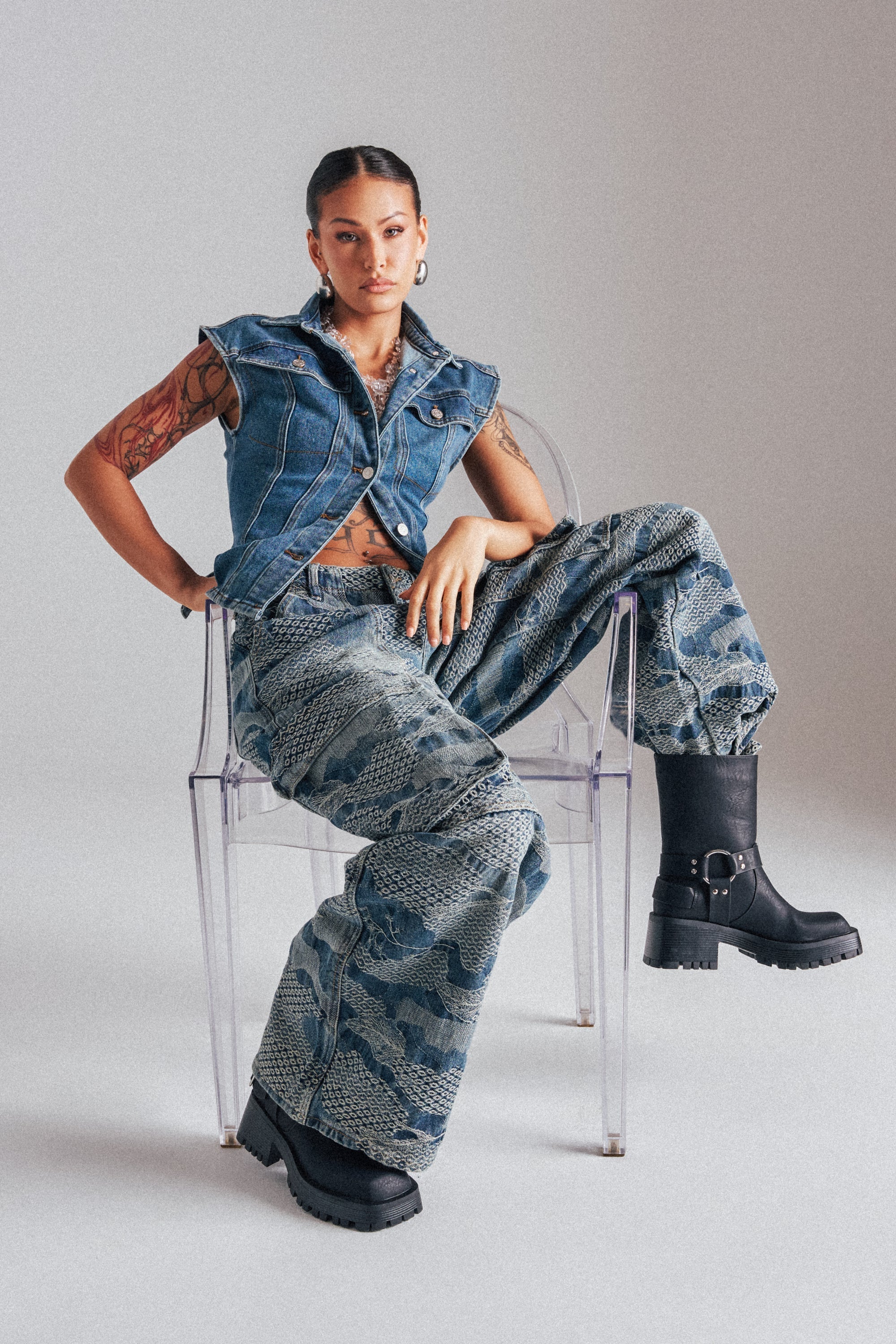 I THINK YOU WANNA KNOW DENIM CARGO PANT
