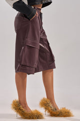 OVER DONE FAUX LEATHER BERMUDA SHORT