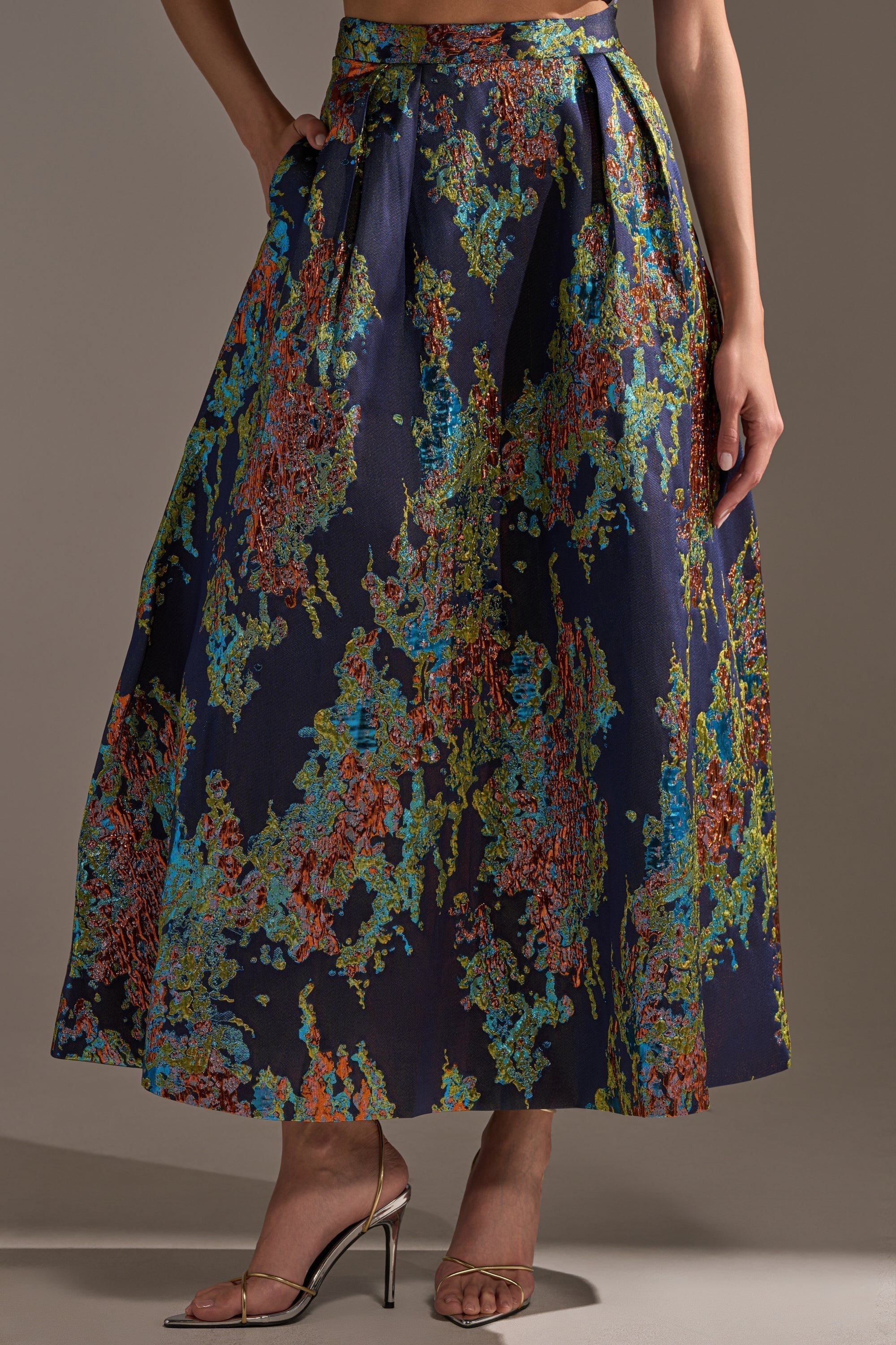 IN THE WILD BROCADE MAXI SKIRT