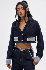 LOCKED UP DENIM BLAZER
