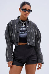 EXTRA EXTRA EMBELLISHED DENIM JACKET