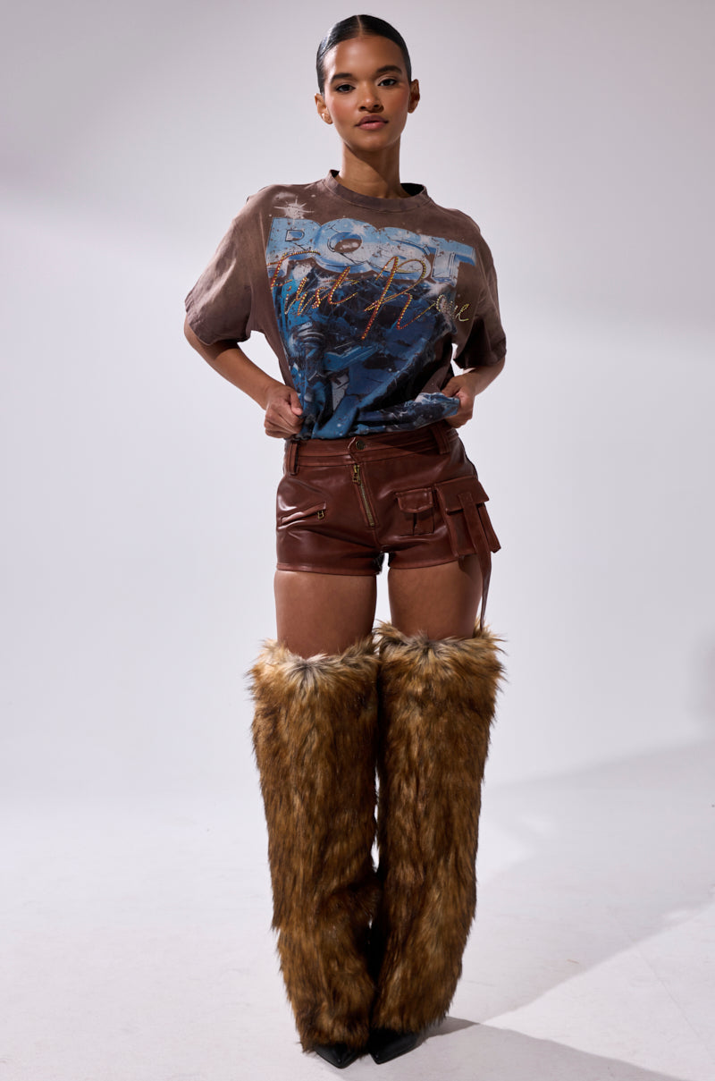 NICOLETTE FAUX LEATHER SHORT
