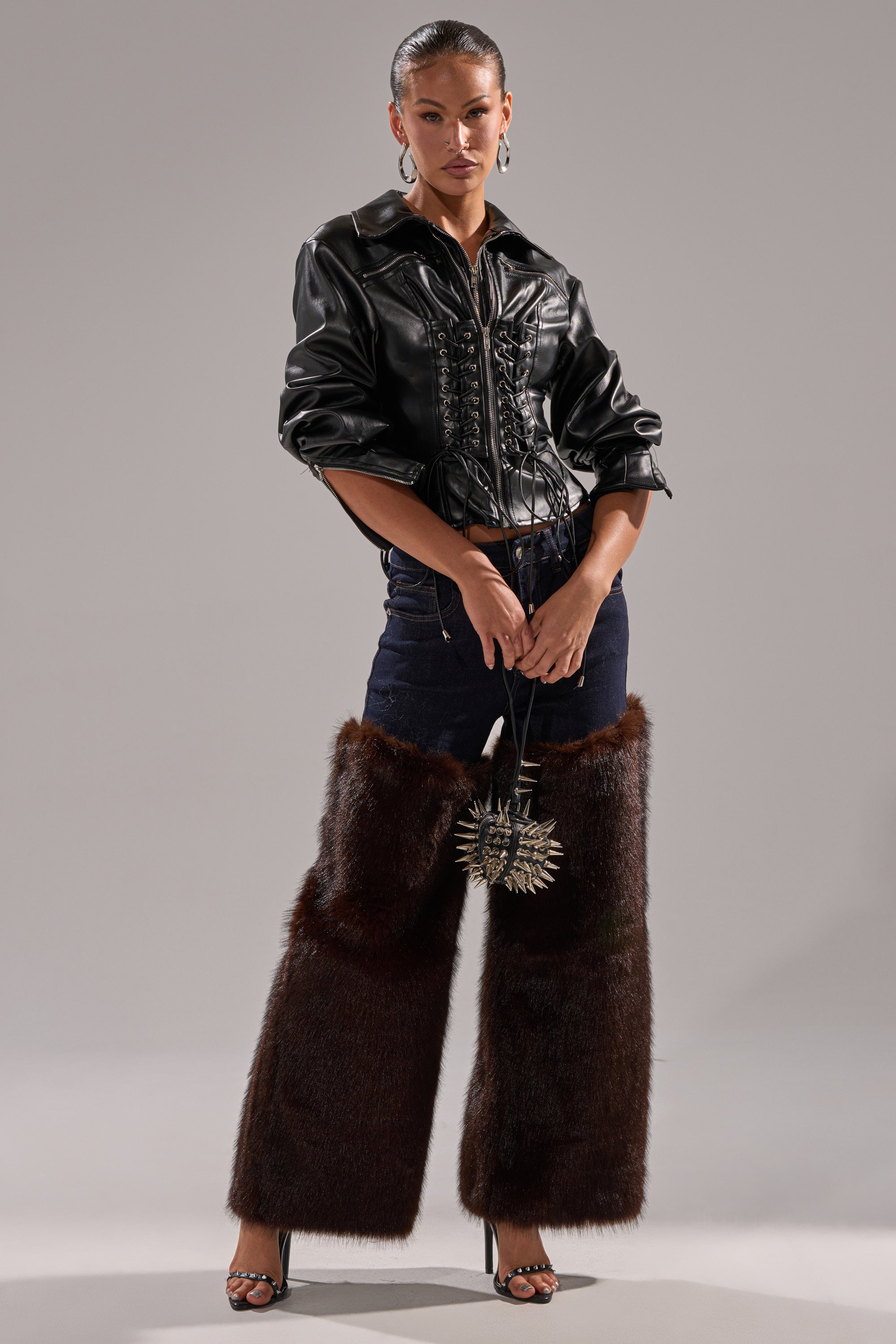 BOOTS WITH THE FUR WIDE LEG DENIM