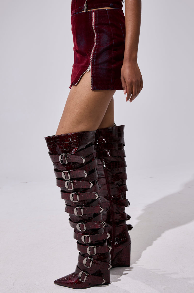 FOLD OVER ZIP MINI SKIRT