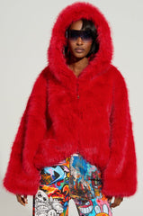 LOOK AT ME NOW HOODED FUR BOMBER