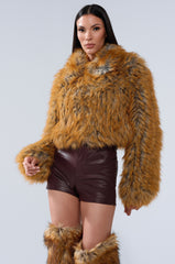 LAY LOW FAUX FUR BOMBER
