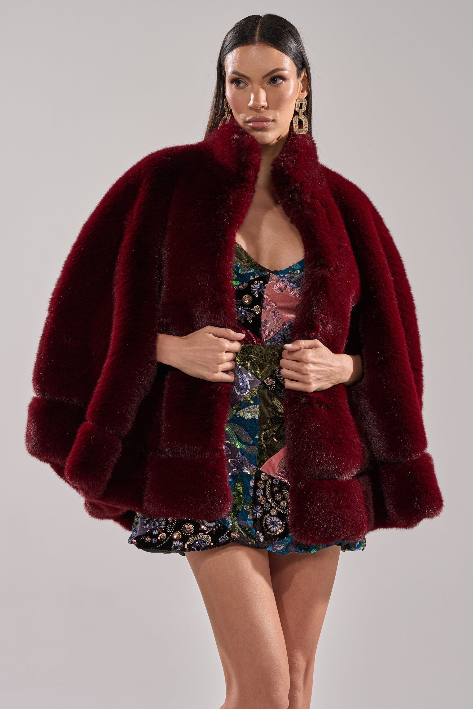 CELINE FAUX FUR CAPE