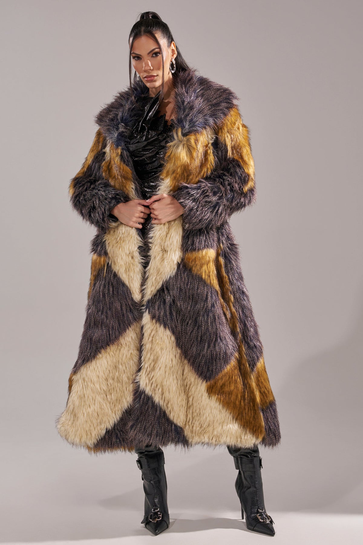 NOTRE DAME FAUX FUR COAT