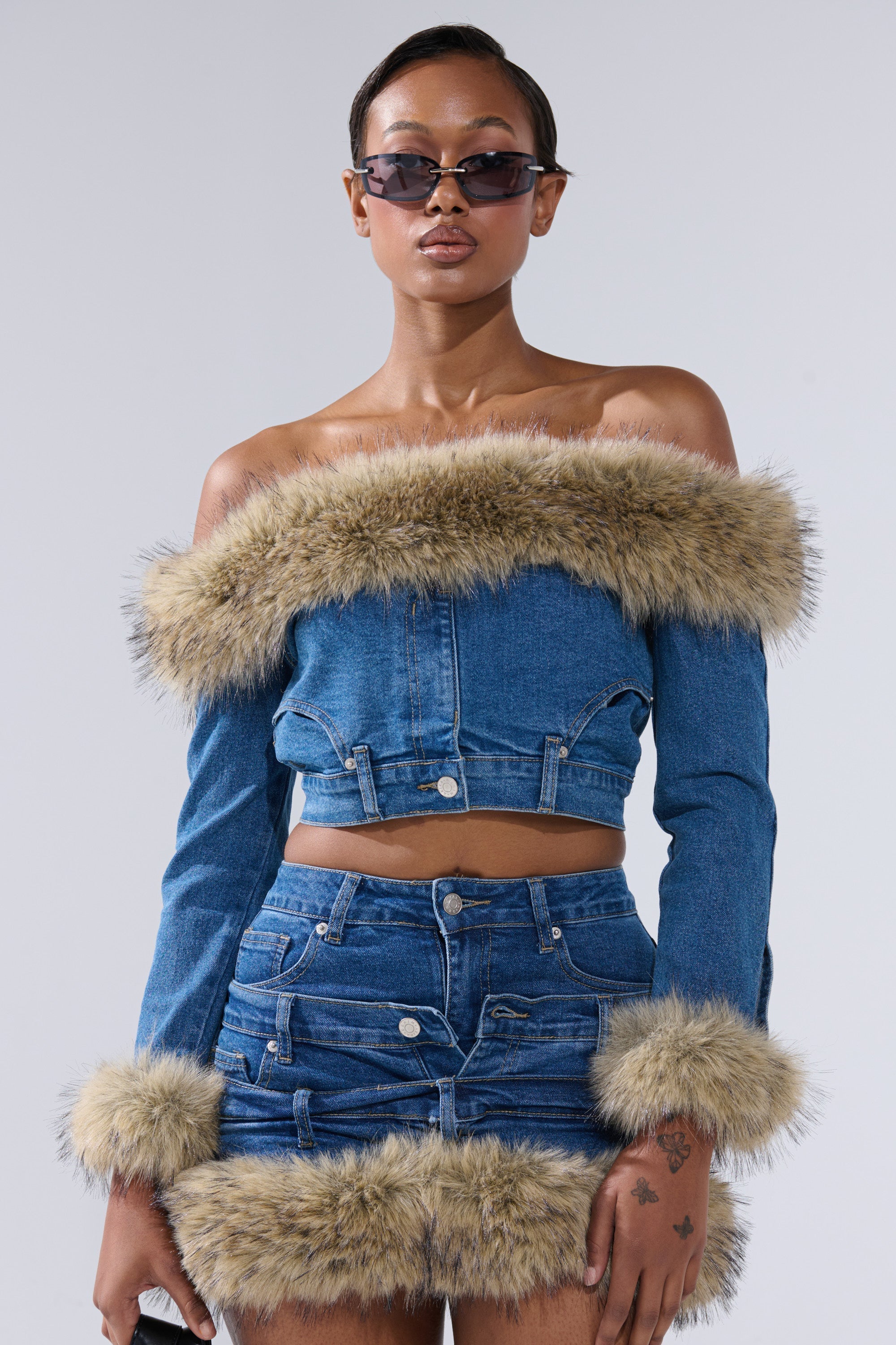 FLUFFY OFF THE SHOULDER LONG SLEEVE TOP
