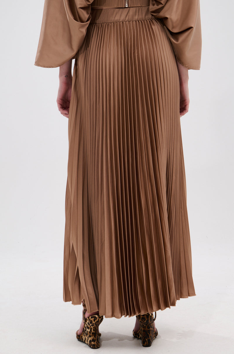 MILLIE MOCHA MOUSSE SATIN MAXI SKIRT
