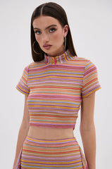 MORNING SHINE CROCHET SHORT SLEEVE CROP TOP