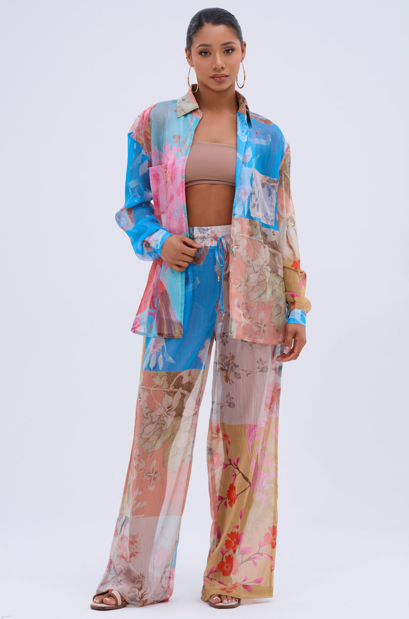 LILY CHIFFON WIDE LEG PANT