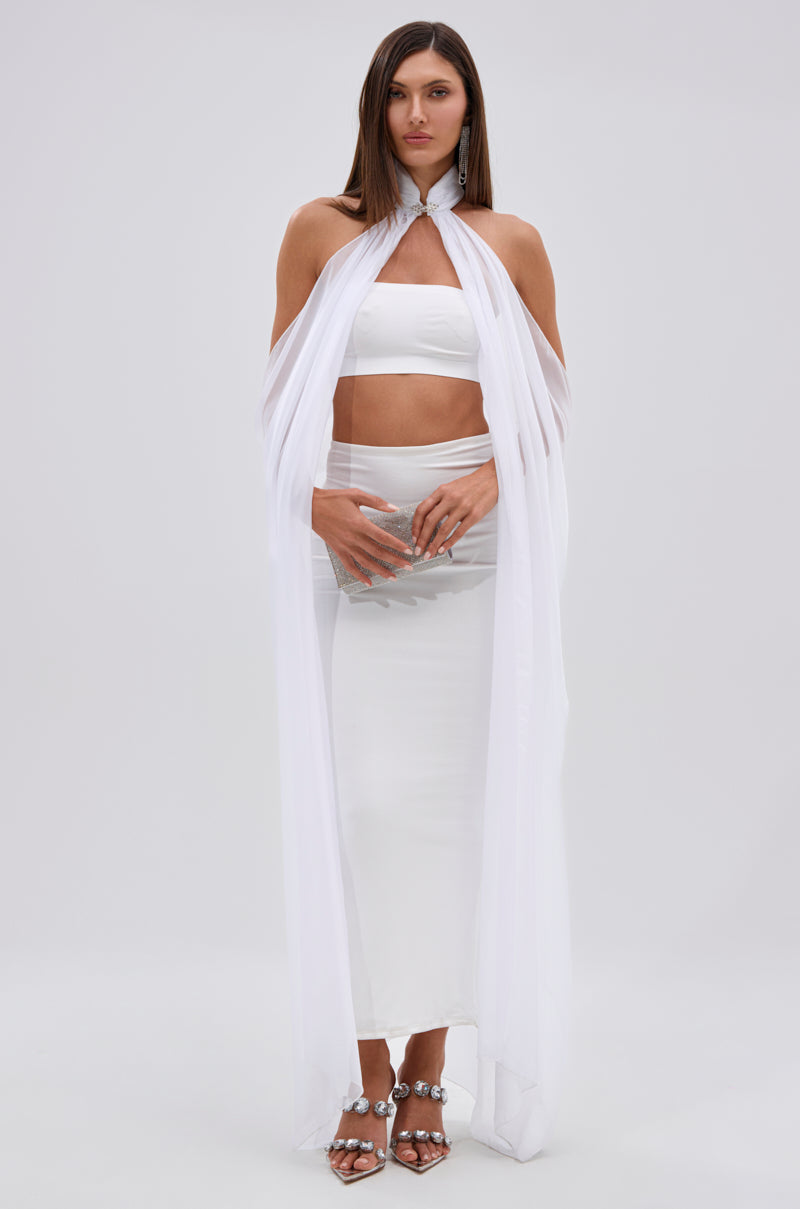GLOWING CHIFFON BLOUSE IN WHITE
