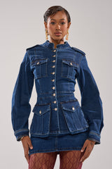 CRAZY FOR YOU LONG SLEEVE DENIM BUTTON DOWN