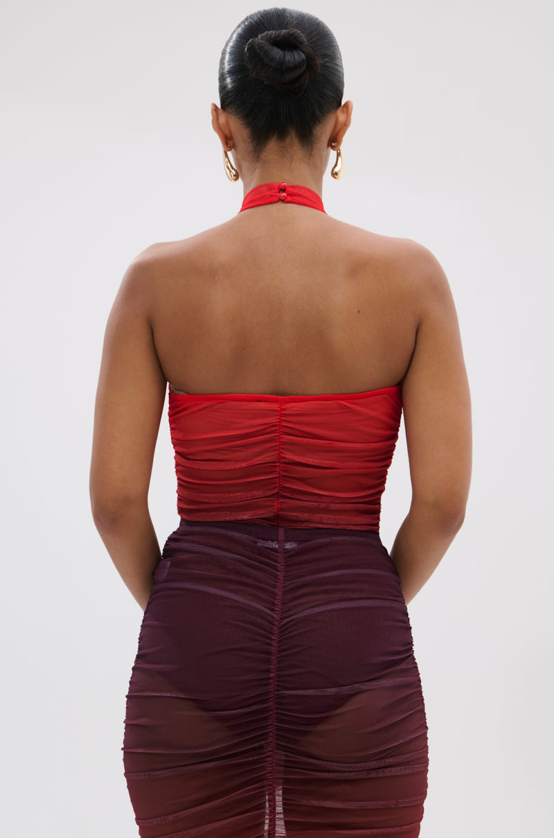 OH FIRE OMBRE MESH BODYSUIT