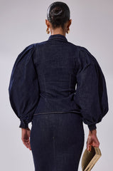 LET'S CHANGE IT UP DENIM BLOUSE