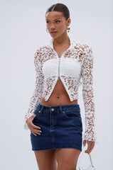 GIMME MORE LACE ZIP-UP TOP