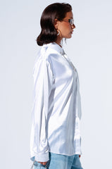 DIAMOND BRIGHT BUTTON DOWN SATIN BLOUSE