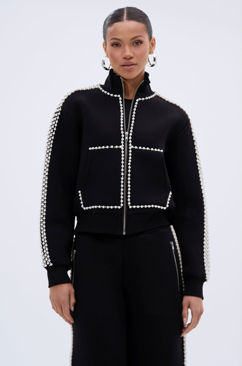 PEARL GIRL ZIP UP SWEATSHIRT