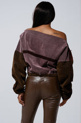 PATCH ME UP MINERAL WASHED SWEATSHIRT IN PURPLE