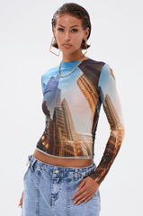 BIG CITY LONG SLEEVE MESH TOP