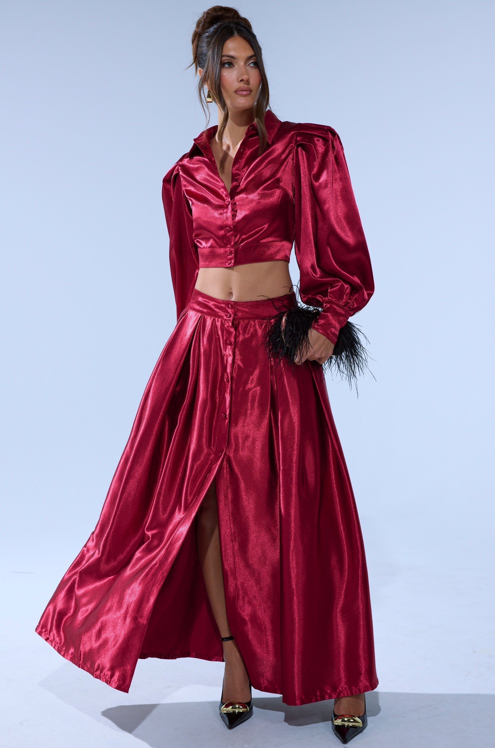 CANDICE SATIN MAXI SKIRT