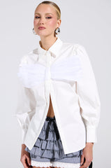 LOOK AT ME GO BUTTON DOWN TOP