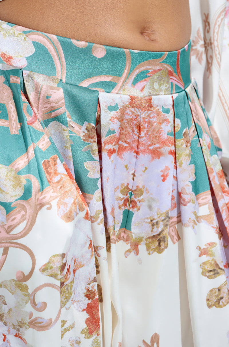 FLORAL GARDEN SATIN PALAZZO PANT