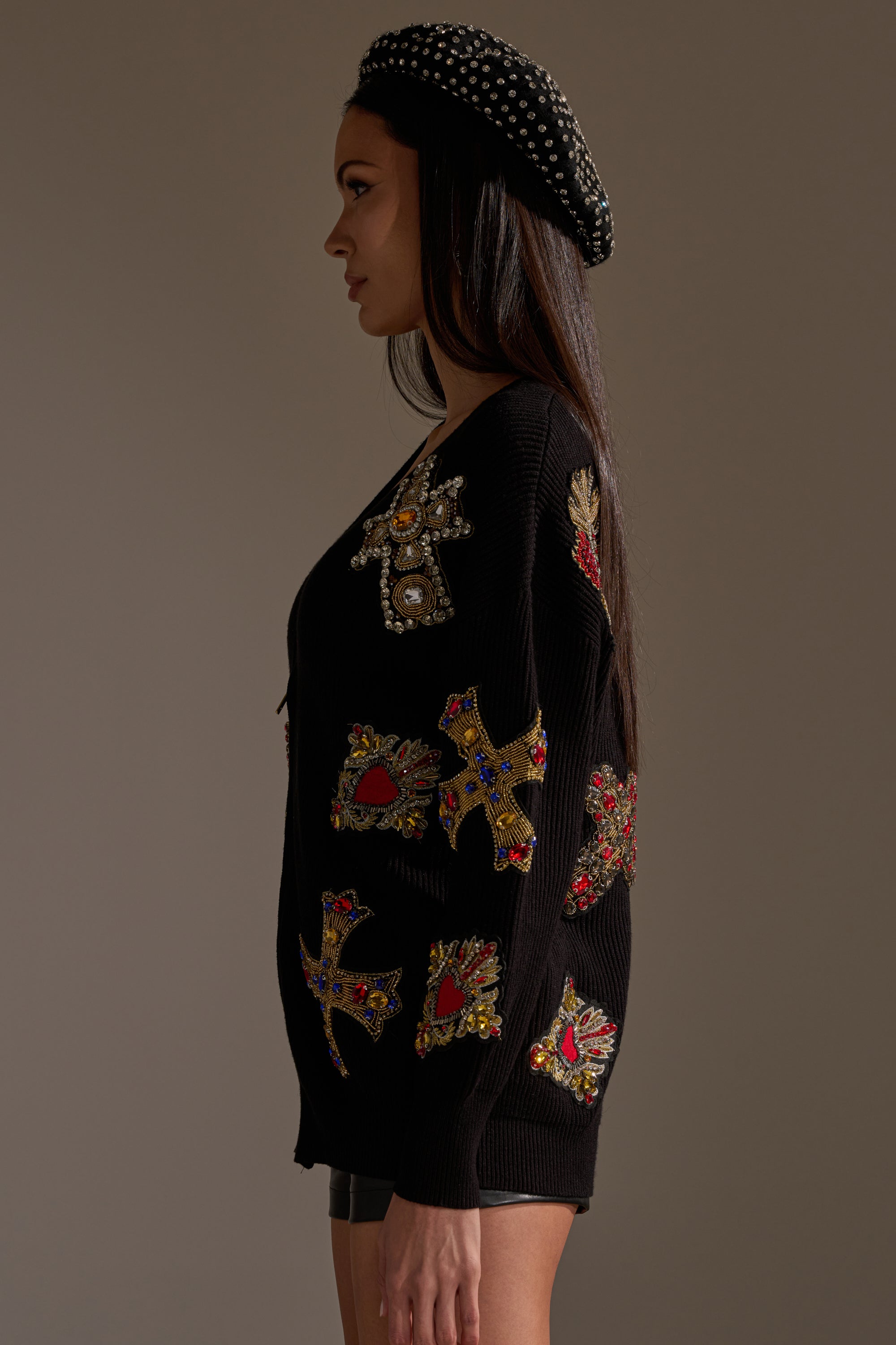 FEELING EXTRA EMBELLISHED SWEATER