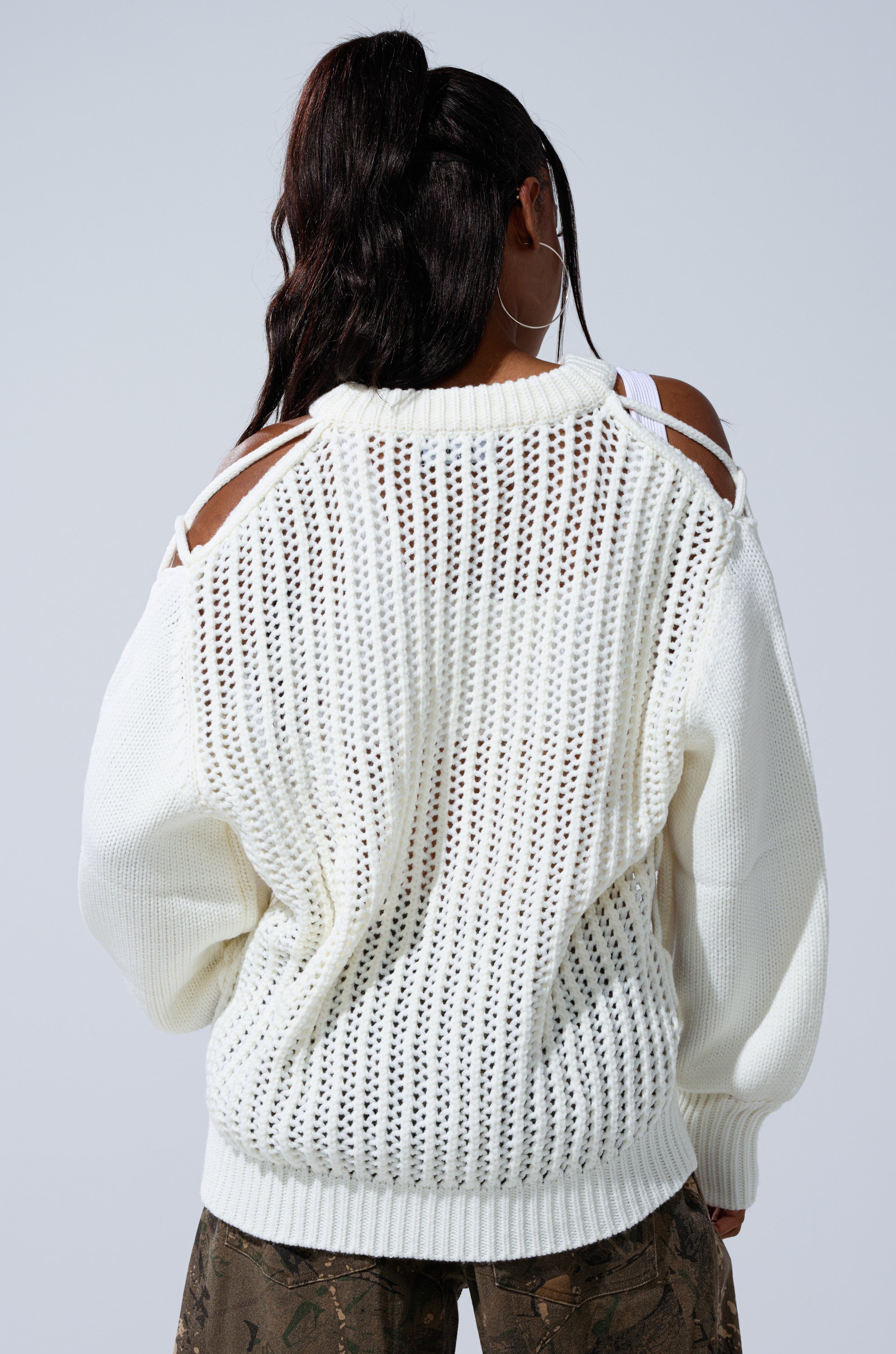 OVER THE TOP CUT OUT OVERSIZED SWEATER