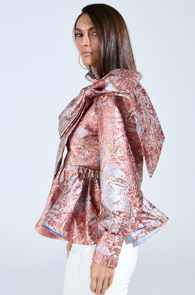 ANTIQUE BROCADE BOW TOP