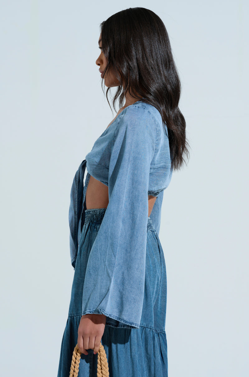 PERFECT AS CAN BE TIE FRONT BLOUSE